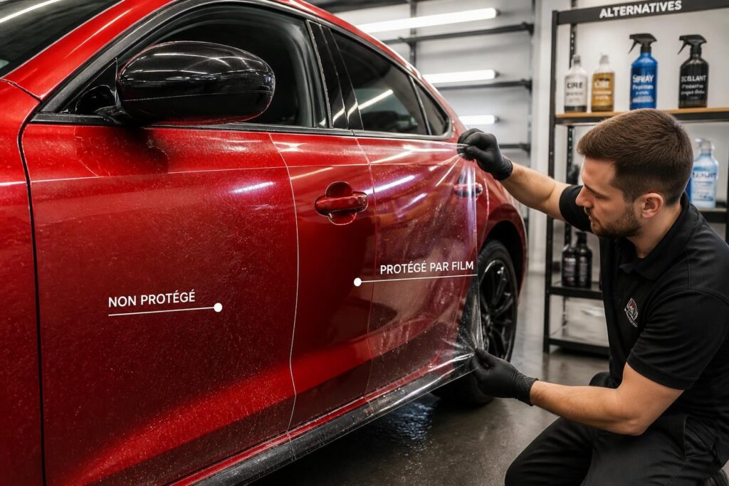 découvrez comment le film de protection pour voiture combine coût, efficacité et alternatives pour préserver votre véhicule des rayures et impacts.