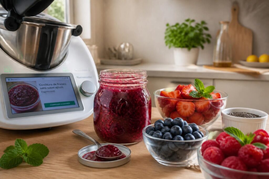 découvrez une recette facile de confiture sans sucre idéale pour les diabétiques, à préparer avec ou sans thermomix. savourez un dessert sain et gourmand sans compromis.