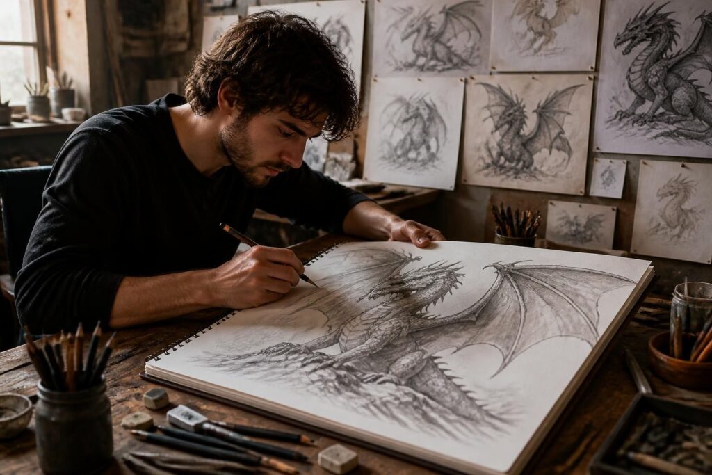 apprenez à dessiner des dragons avec nos techniques détaillées pour créer des créatures fantastiques impressionnantes et originales.