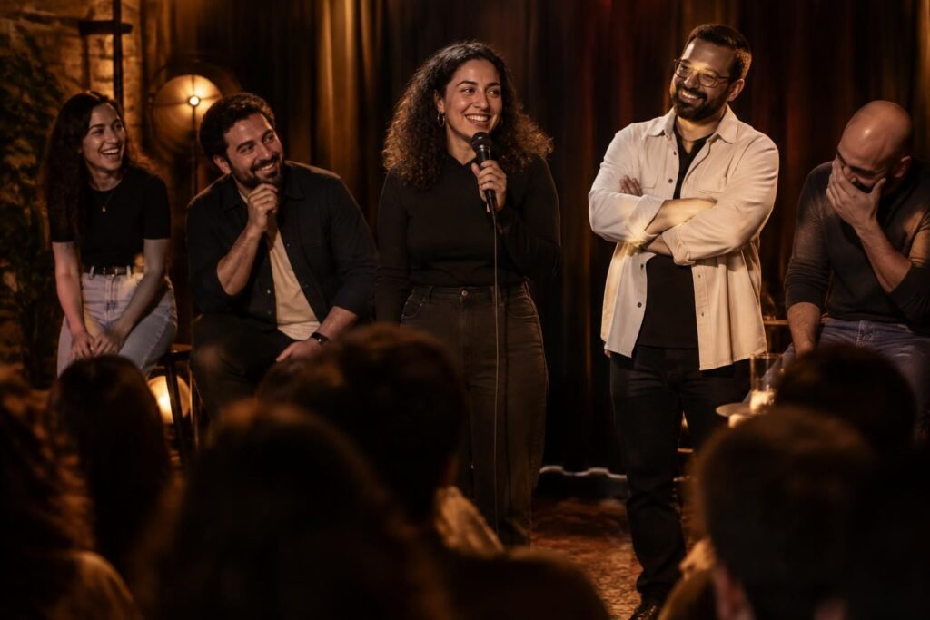 découvrez les humoristes arabes francophones, hommes et femmes, qui font rire et vibrer la scène avec leur talent, leur humour et leurs univers uniques.