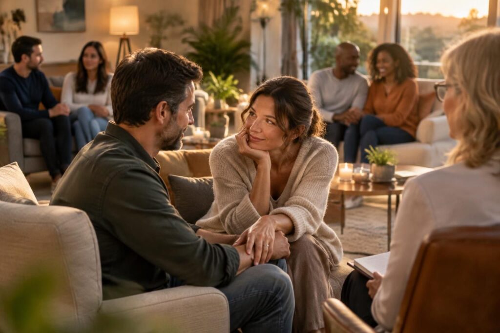 découvrez les couples de mariés au premier regard 2026, leurs nouvelles histoires d’amour et les thérapies qui les aident à surmonter les défis.